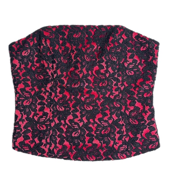 Pinky and me corset zipper red and black lace - Picture 1 of 7